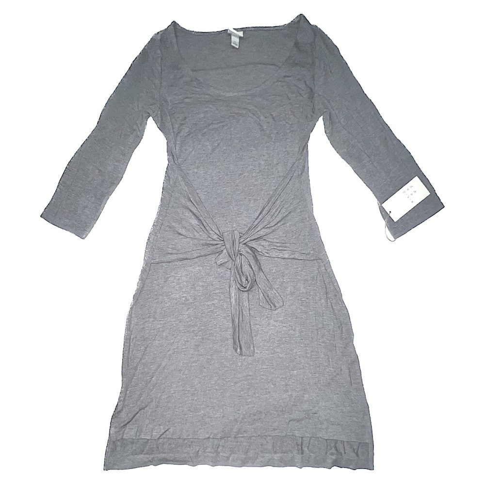 A New Day Heather Grey A-Line Front Tie Dress
